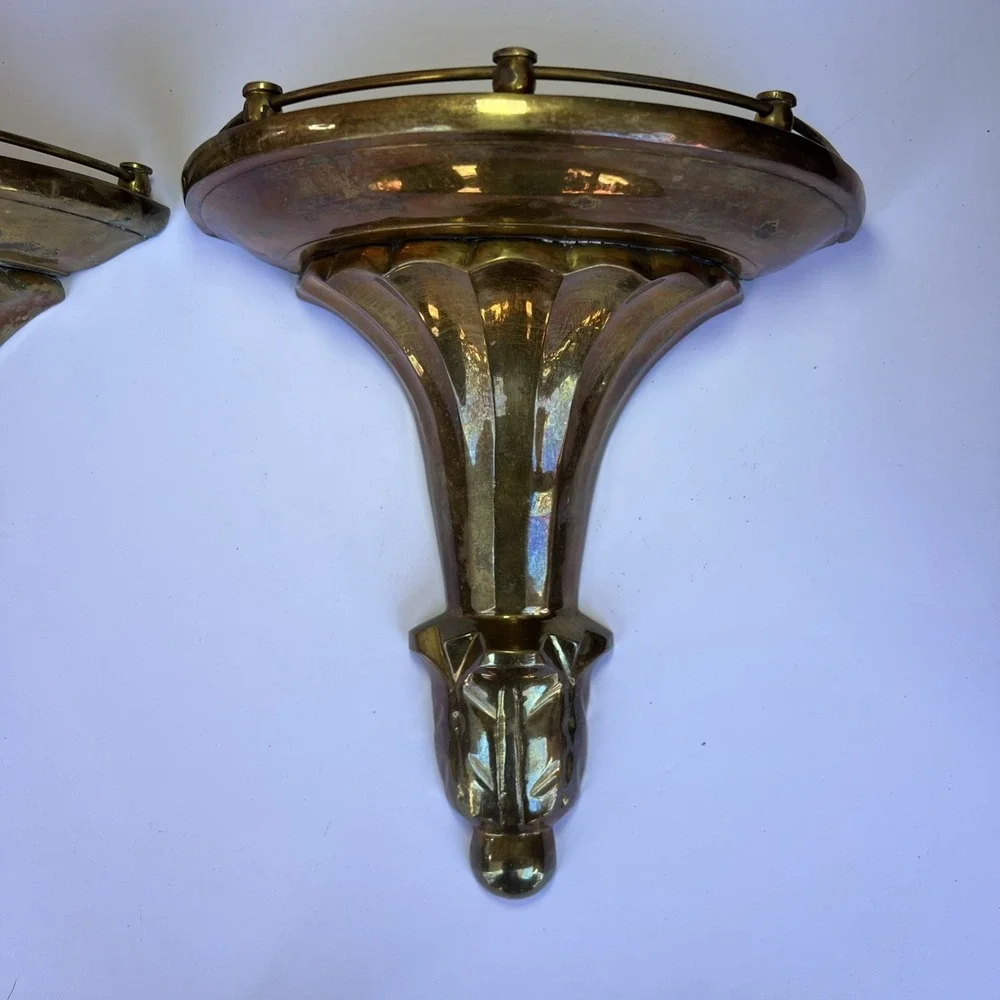 VTG Solid Brass Wall Sconces Pair 10